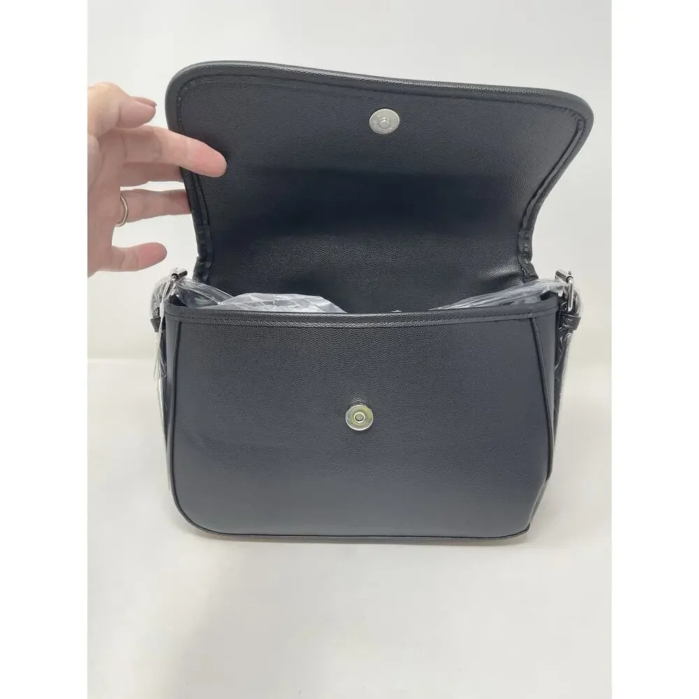 Christian Lacroix CXL Karen Caviar Shoulder Bag Black Faux‎ Leather Retail $98